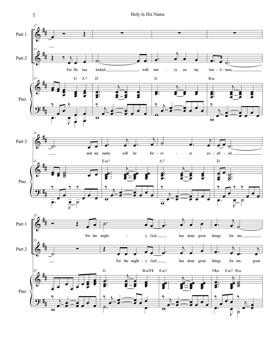 Holy Is His Name 2-Part scores gallery preview page 2