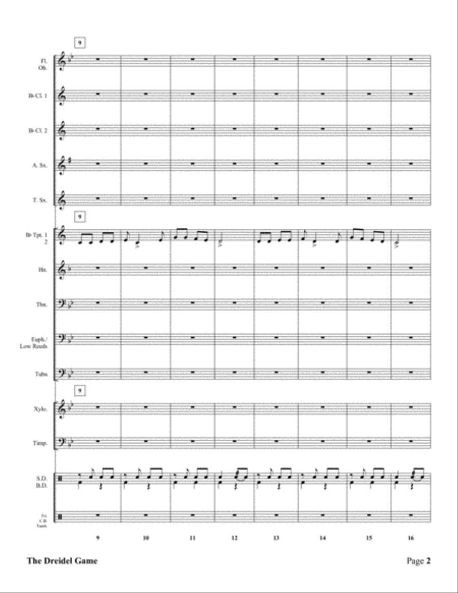 The Dreidel Game Concert Band scores gallery preview page 3