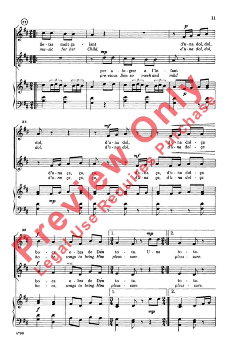 Two Catalan Carols 2-Part scores gallery preview page 11
