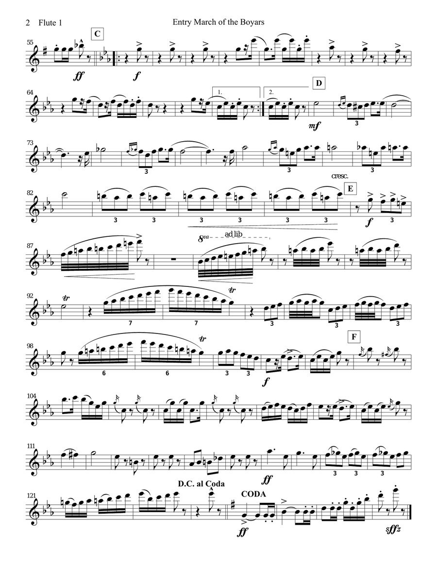March of the Boyars - Two Flutes Flute Duet scores gallery preview page 3