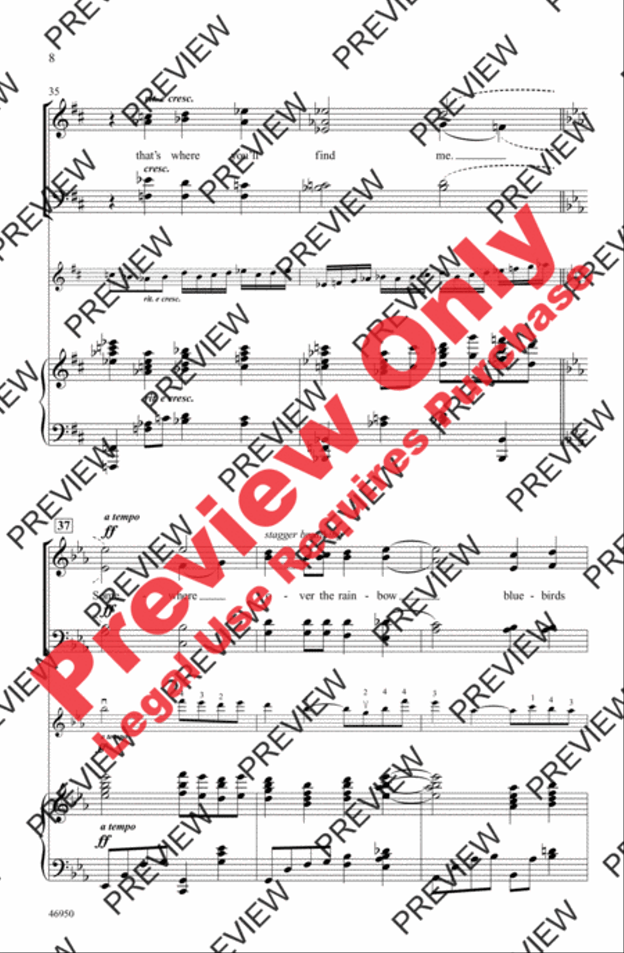 Over the Rainbow Over the Rainbow 4-Part scores gallery preview page 8