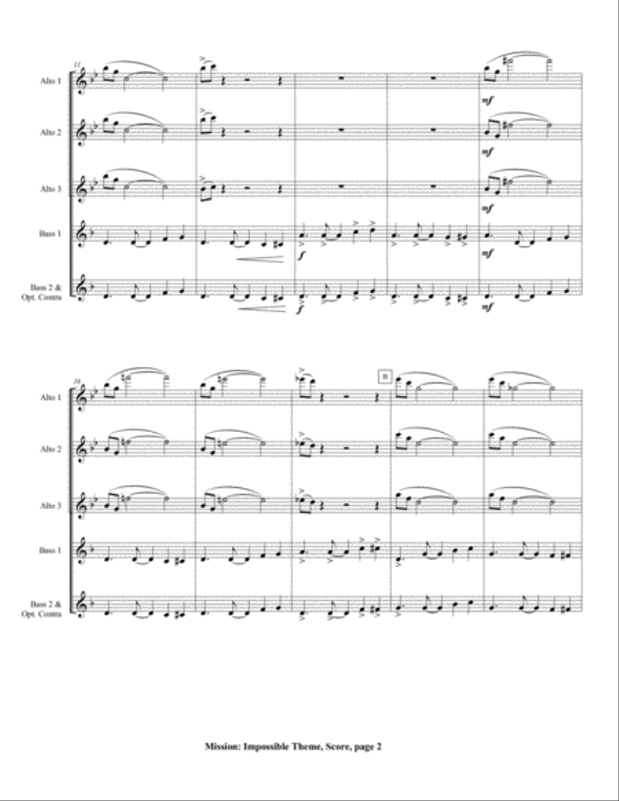 Mission: Impossible Theme from the Paramount Television Series MISSION: IMPOSSIBLE Woodwind Ensemble scores gallery preview page 6