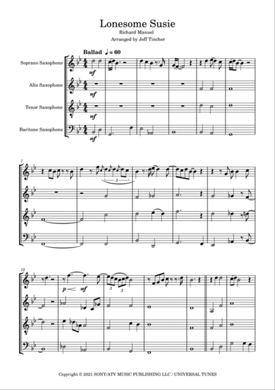 Lonesome Susie Woodwind Quartet scores gallery preview page 2