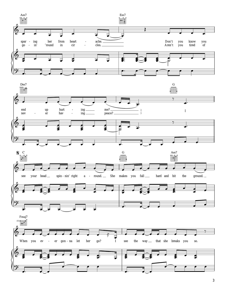 Before I Let You Go Piano, Vocal, Guitar scores gallery preview page 3