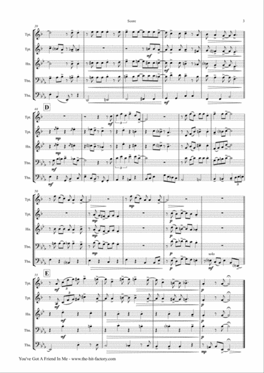 You've Got A Friend In Me Euphonium scores gallery preview page 3