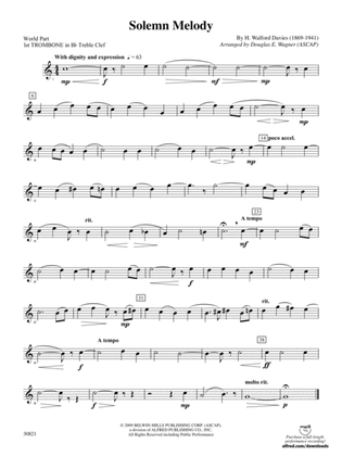 Solemn Melody: (wp) 1st B-flat Trombone T.C.