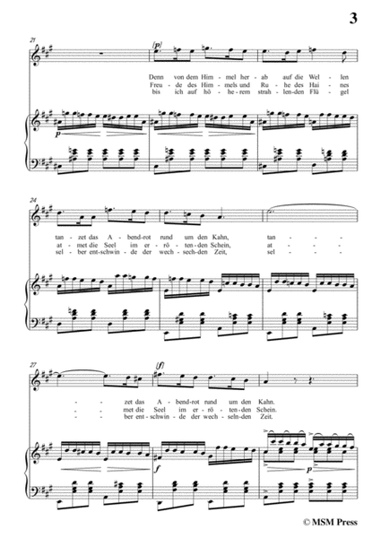 Schubert-Auf dem Wasser zu singen in A Major, fro voice and piano image number null