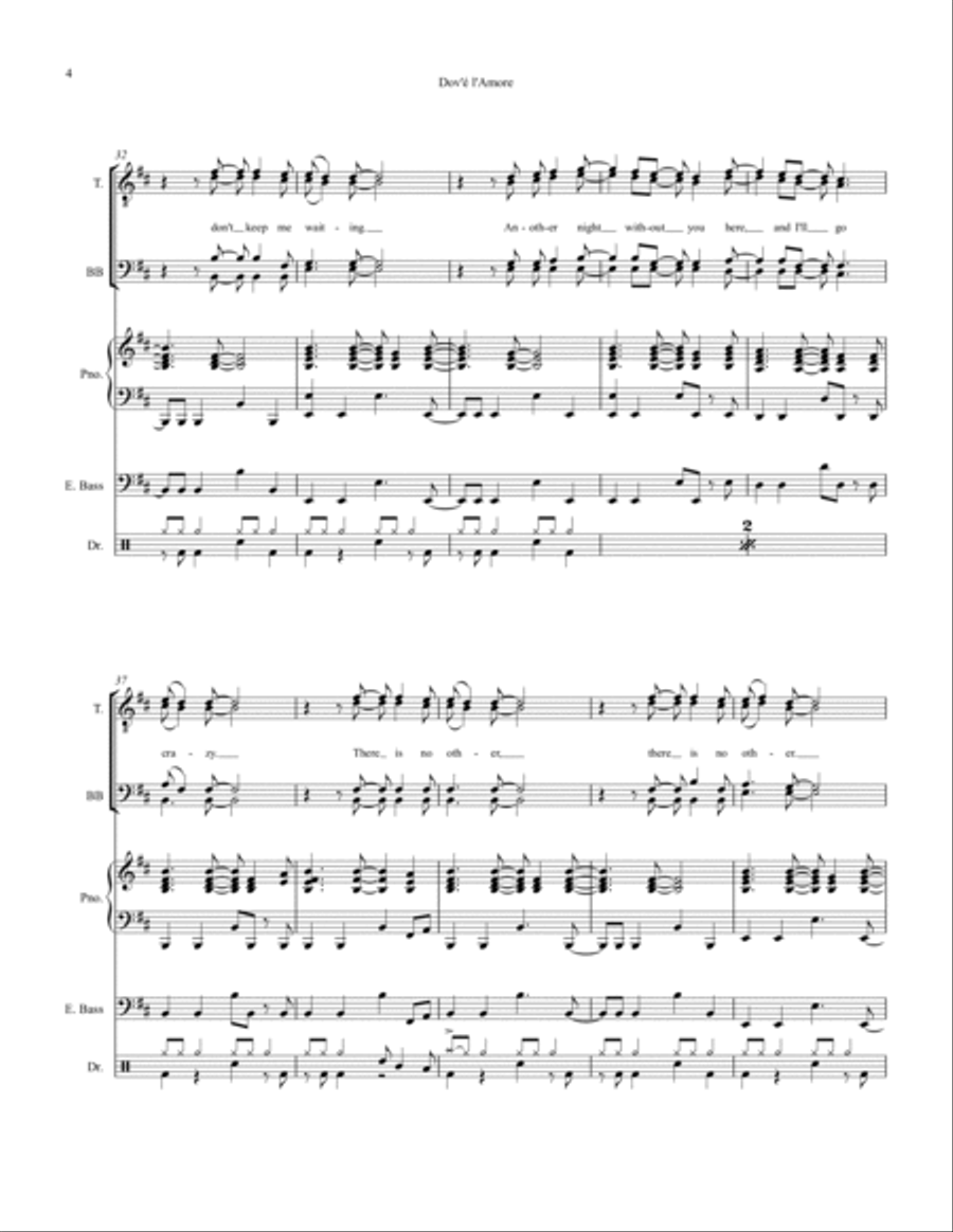 Dov'e L'amore Small Ensemble scores gallery preview page 4