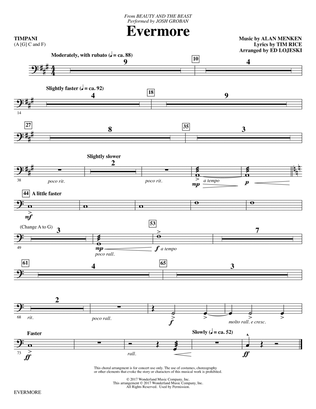 Evermore (from Beauty And The Beast) (arr. Ed Lojeski) - Timpani