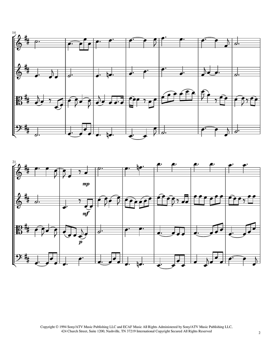I'll Make Love To You String Quartet scores gallery preview page 2