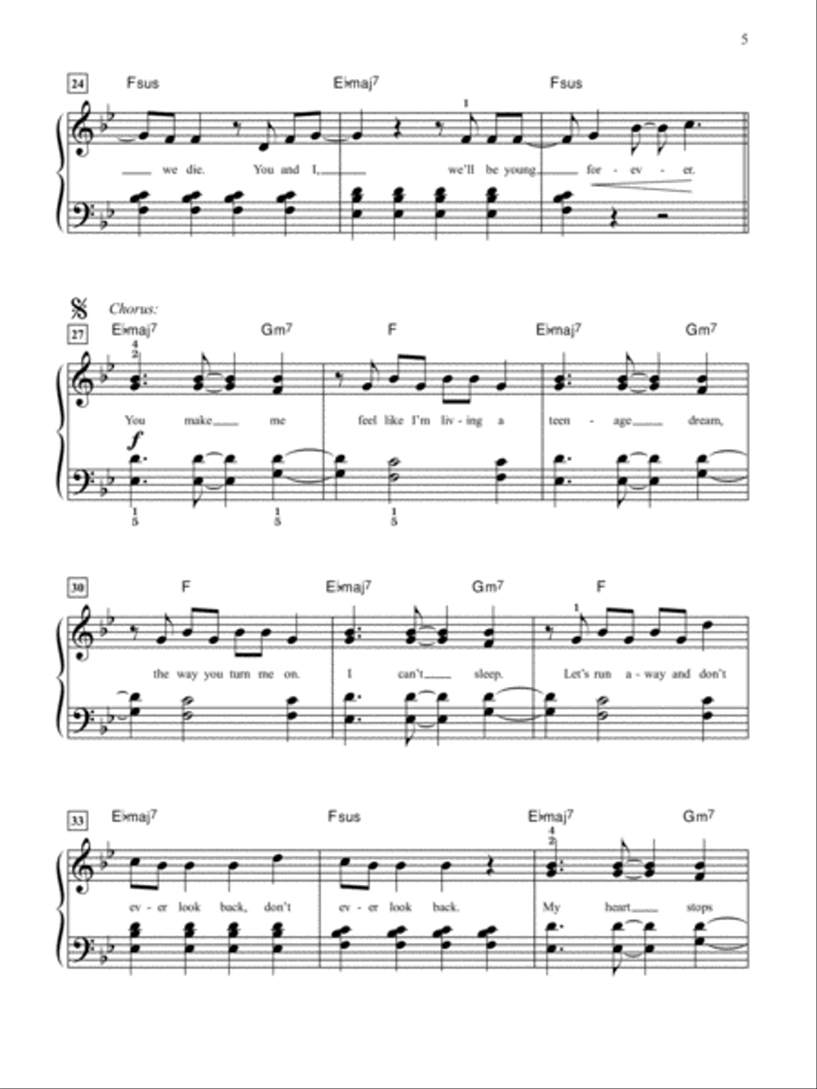 Teenage Dream Easy Piano scores gallery preview page 3