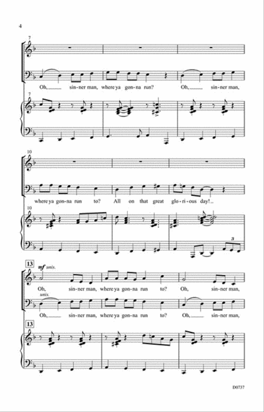 Oh Sinner Man Oh Sinner Man 3-Part scores gallery preview page 3