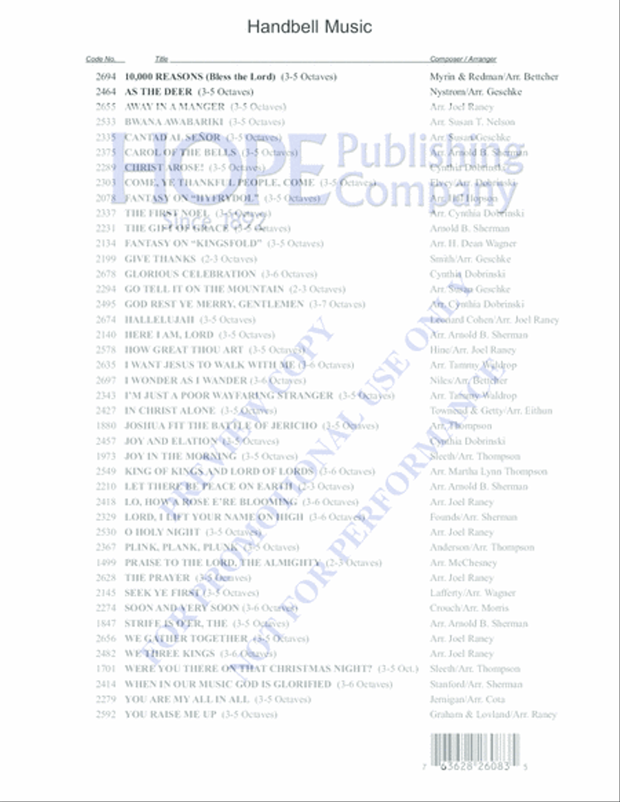 Gift of Music, The- Brass Parts: Conductor's Score: 2 B-flat Trumpets, 3 Trombon Choir scores gallery preview page 12