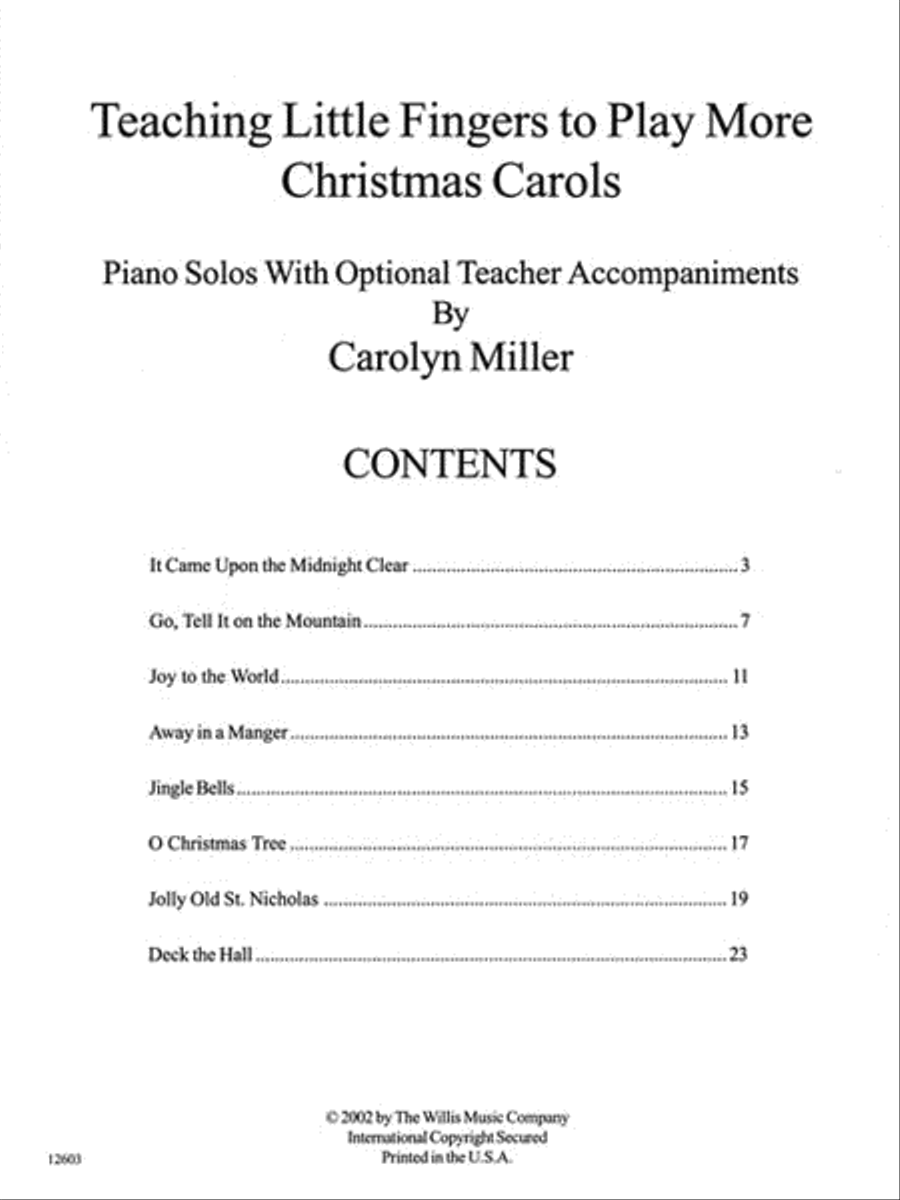 Teaching Little Fingers to Play More Christmas Carols Piano Method scores gallery preview page 2