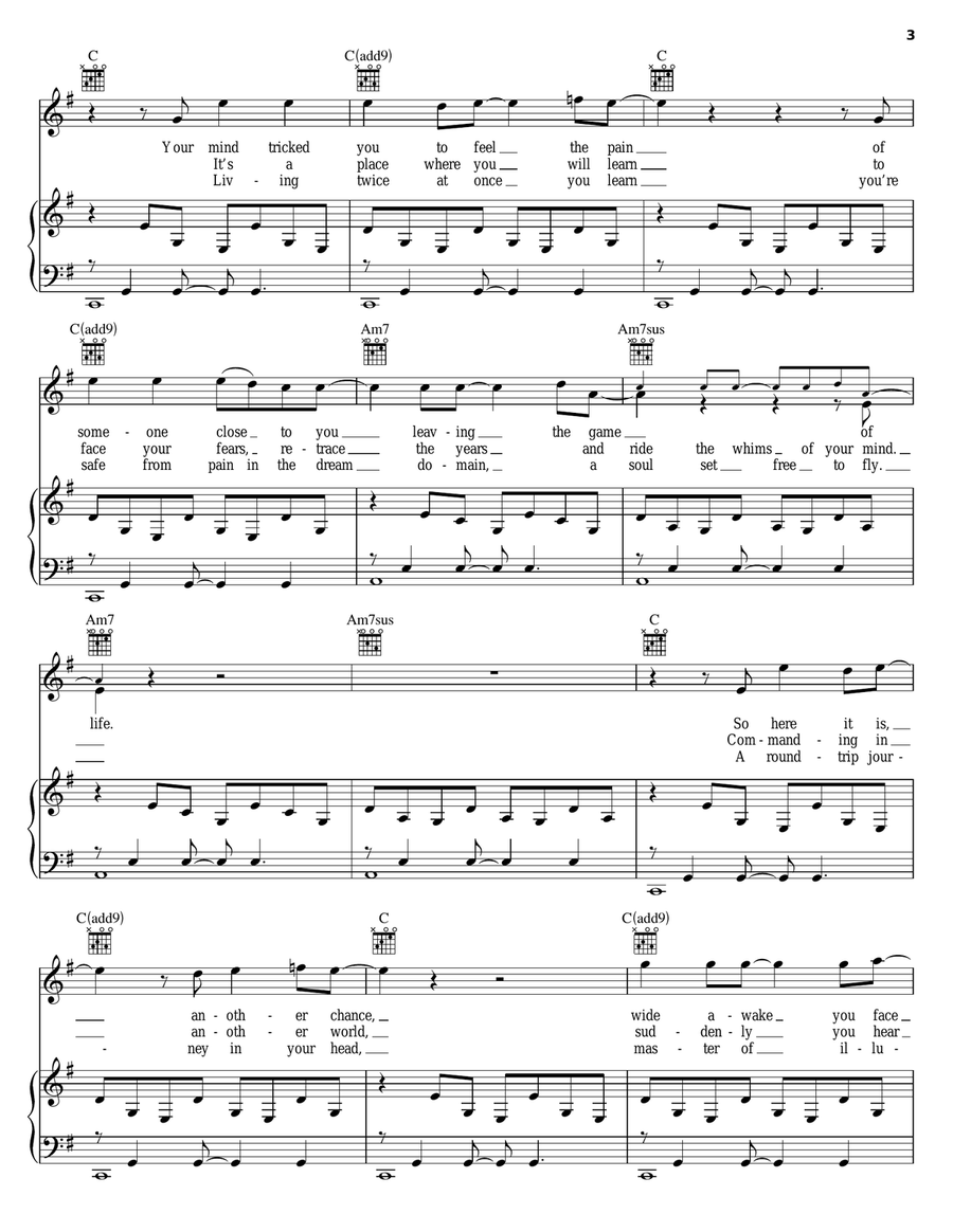 Silent Lucidity Piano, Vocal, Guitar scores gallery preview page 3