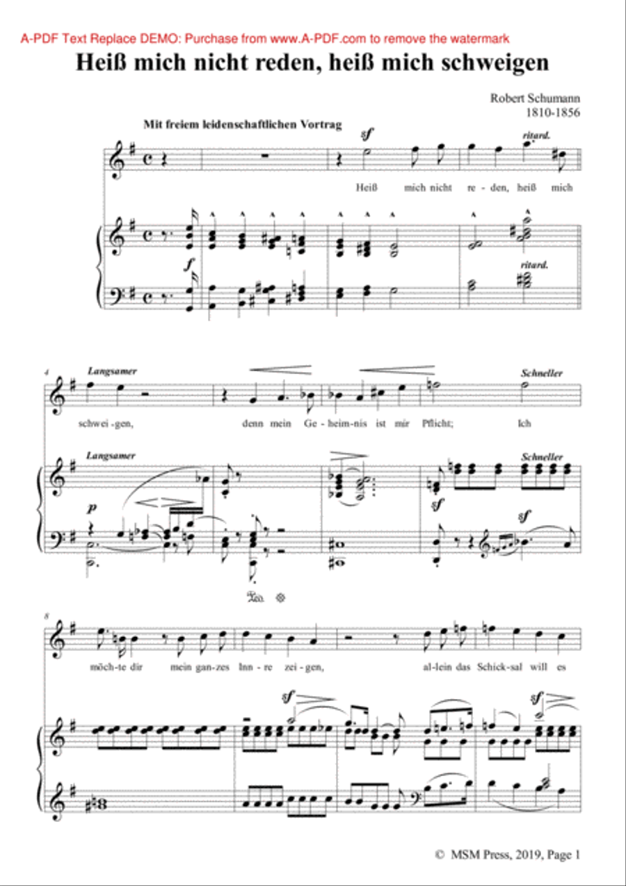 Schumann-Heiß mich nicht reden,heiß mich schweigen,Op.98a No.5 in e minor Voice scores gallery preview page 2