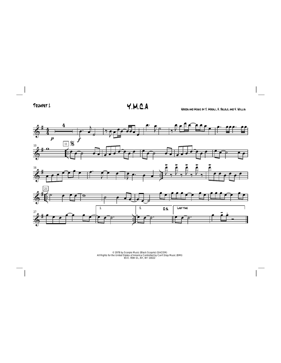 Y.M.C.A. Jazz Ensemble scores gallery preview page 1