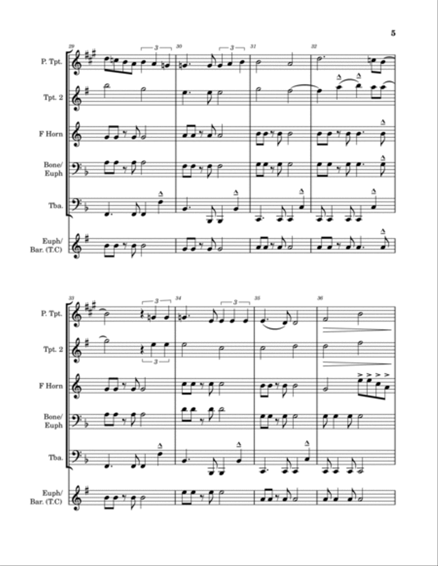 We Belong Brass Quintet scores gallery preview page 5