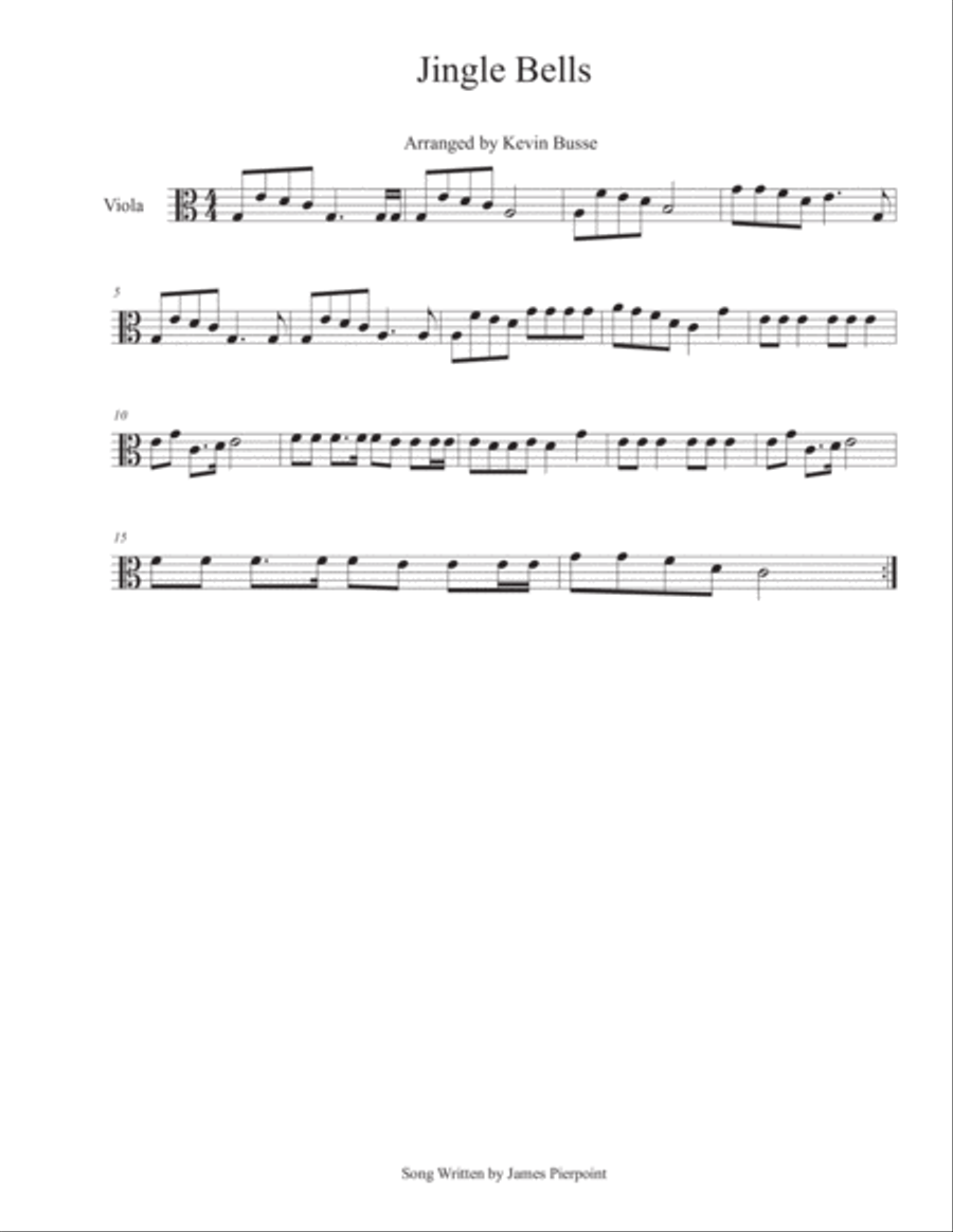 Jingle Bells - Viola Jingle Bells - Viola Viola Solo scores gallery preview page 1