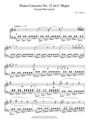 Book cover for Piano Concerto No. 21 In C Major (Second Movement)