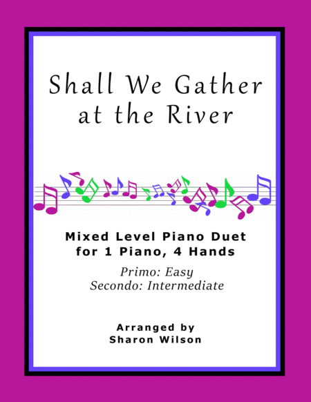 Shall We Gather at the River (Easy Piano Duet; 1 Piano, 4-Hands) image number null