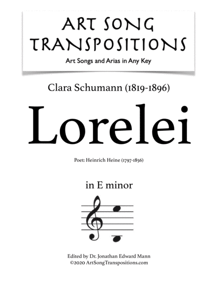 SCHUMANN: Lorelei (transposed to E minor)