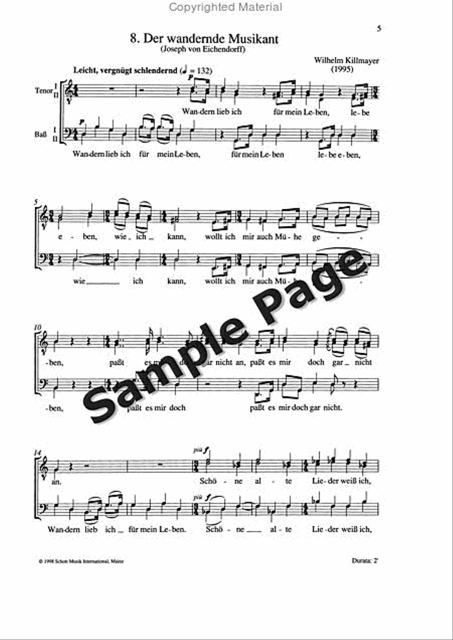 Killmayer Verloren Der Abend-- Chor TTBB scores gallery preview page 6