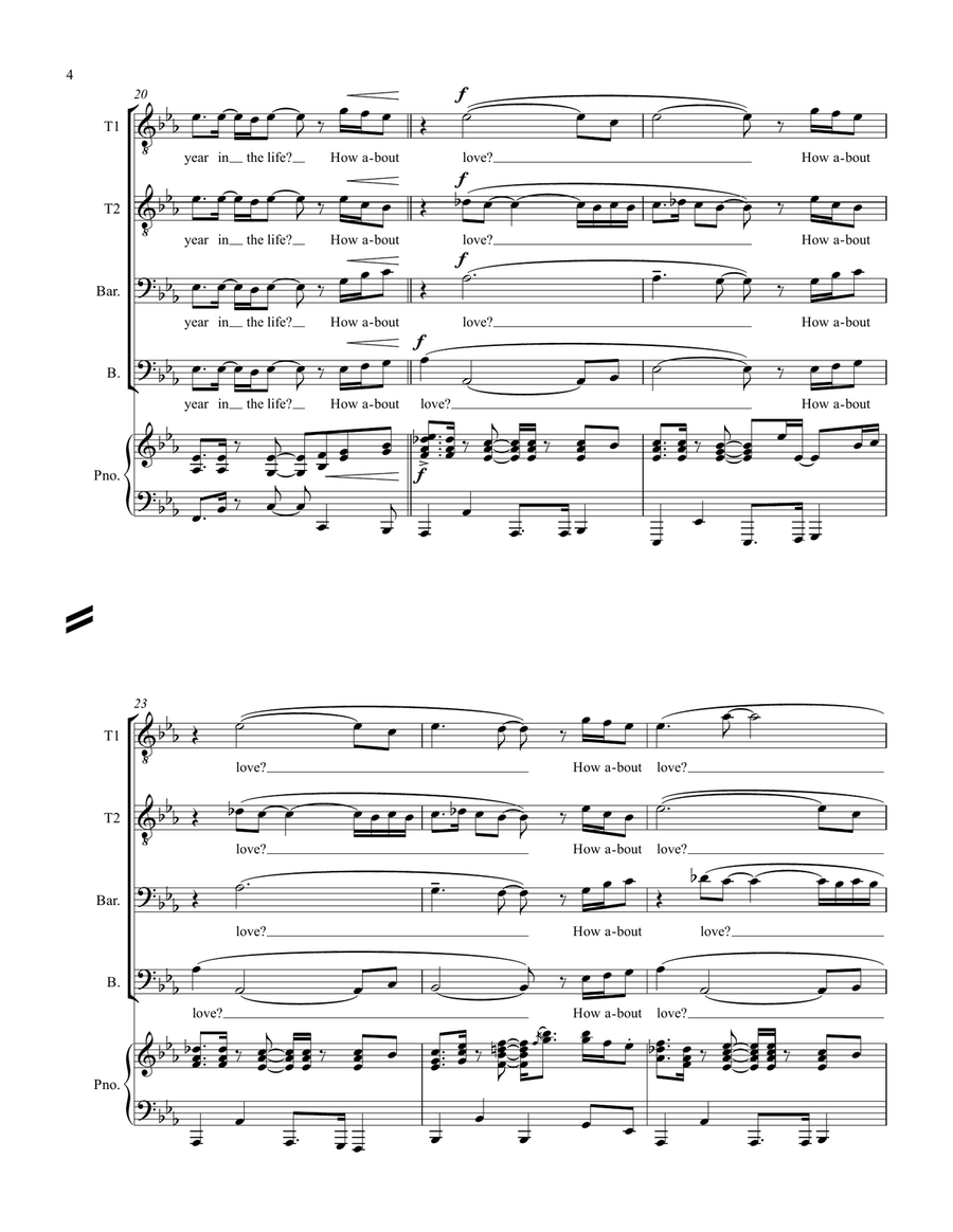 Seasons Of Love Seasons Of Love TTBB scores gallery preview page 4