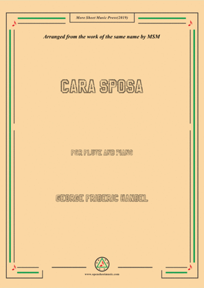 Book cover for Handel-Cara sposa,for Flute and Piano