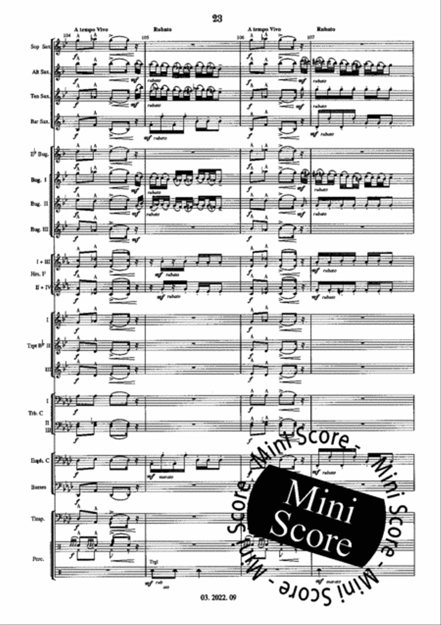 Hungarian Fantasy Hungarian Fantasy Fanfare Band scores gallery preview page 27