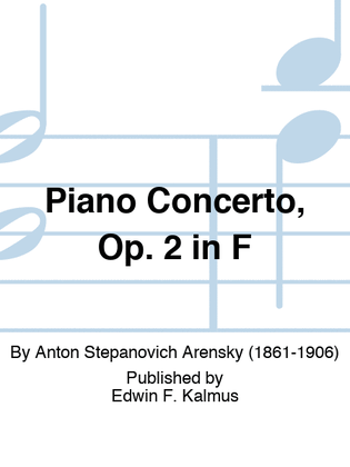 Book cover for Piano Concerto, Op. 2 in F