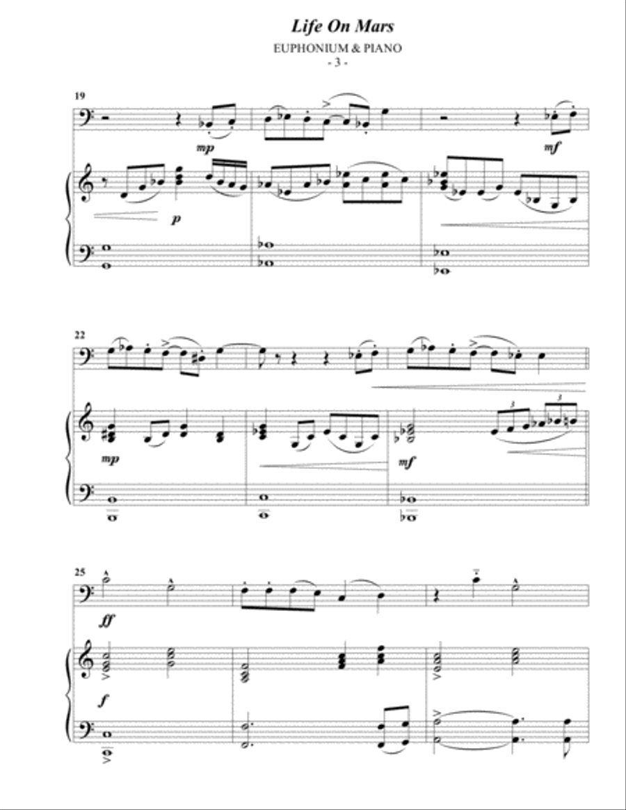 Life On Mars Euphonium scores gallery preview page 3
