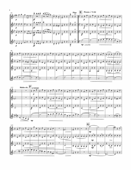 Verdi: Prestissimo from String Quartet in e for Clarinet Quartet image number null