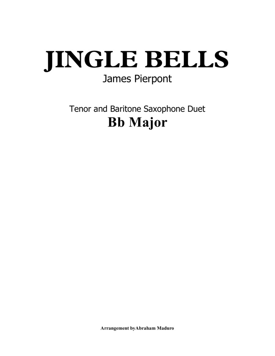 Jingle Bells Tenor and Baritone Saxophone Duet image number null
