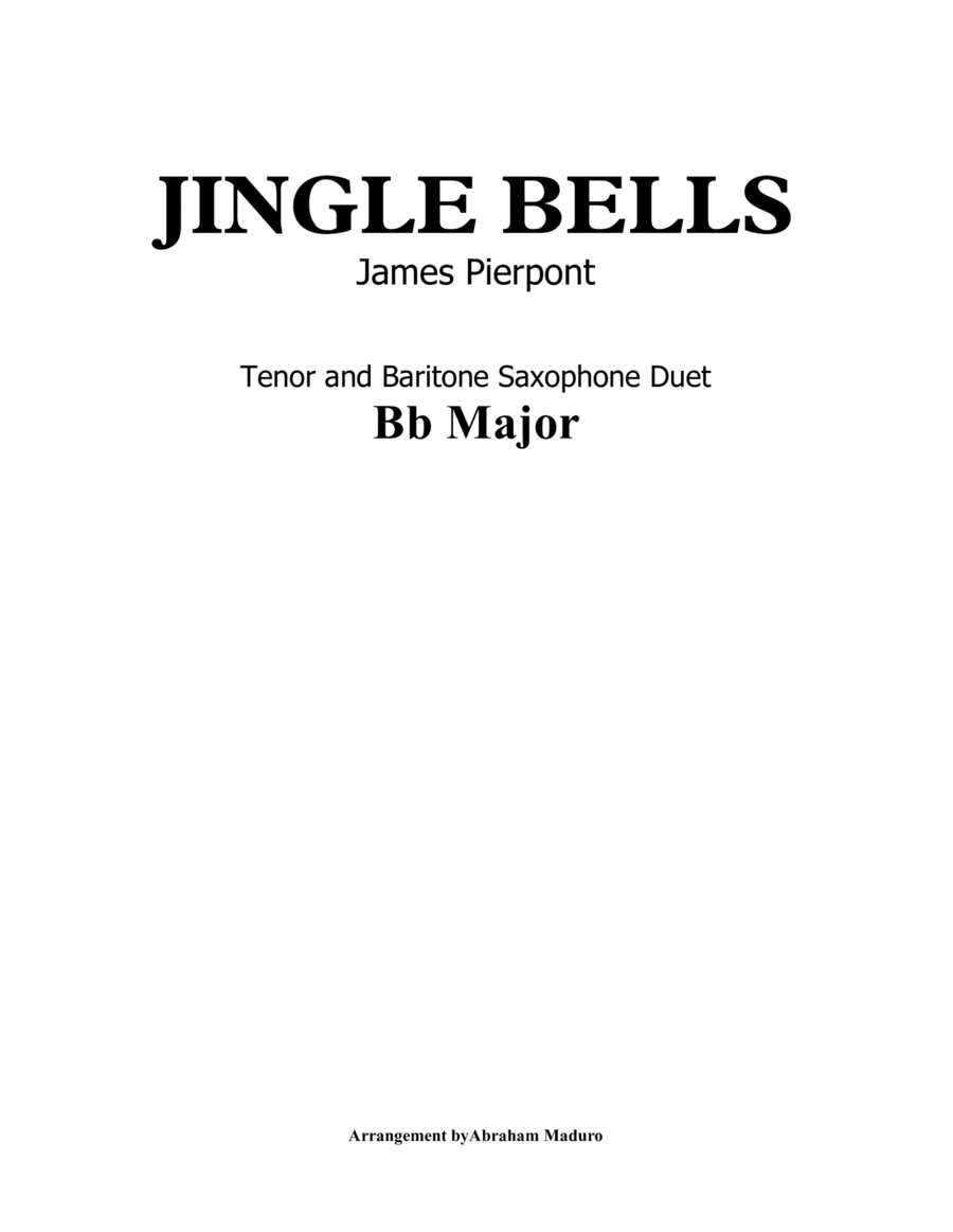 Jingle Bells Tenor and Baritone Saxophone Duet Woodwind Duet scores gallery preview page 1