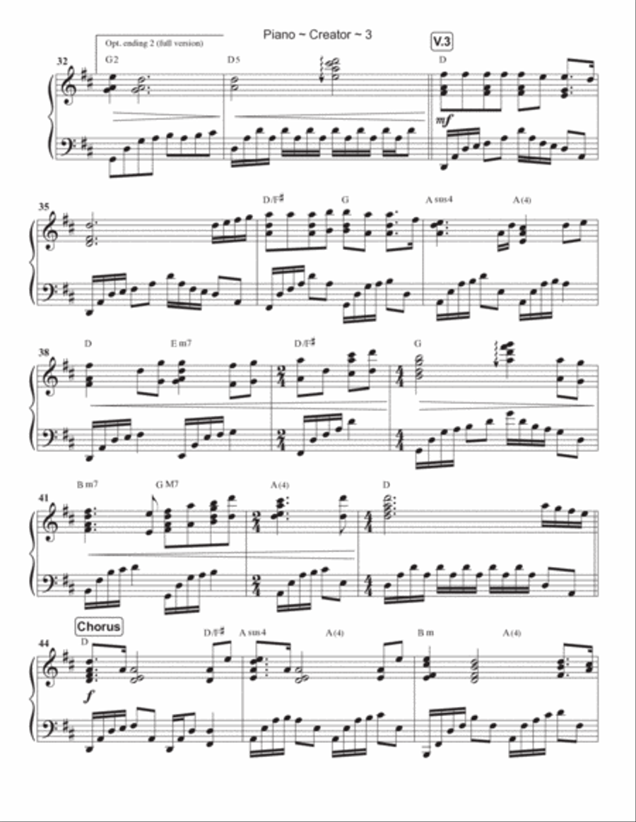 Creator Piano Solo scores gallery preview page 4