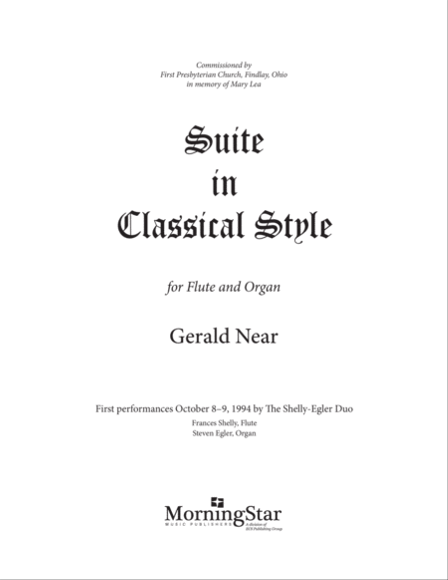 Suite in Classical Style Flute scores gallery preview page 1