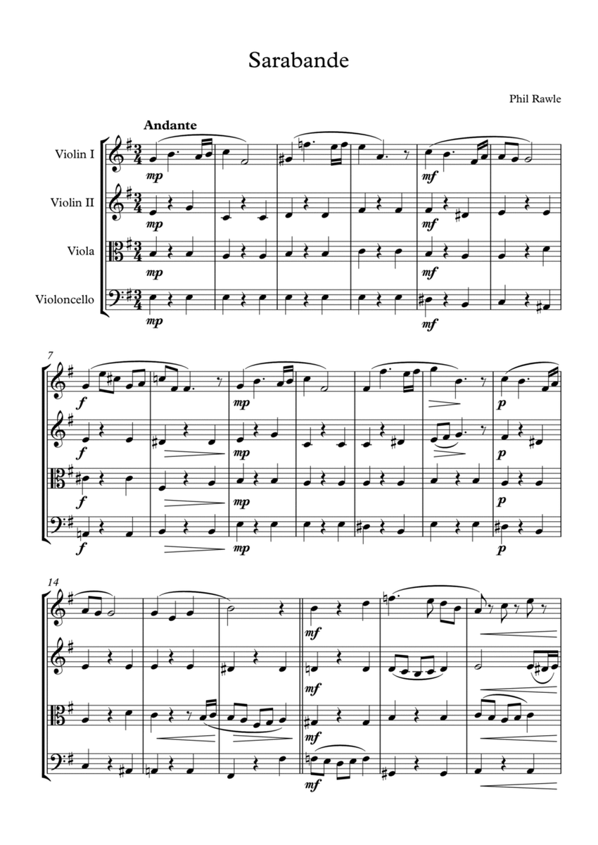Sarabande - String Quartet image number null