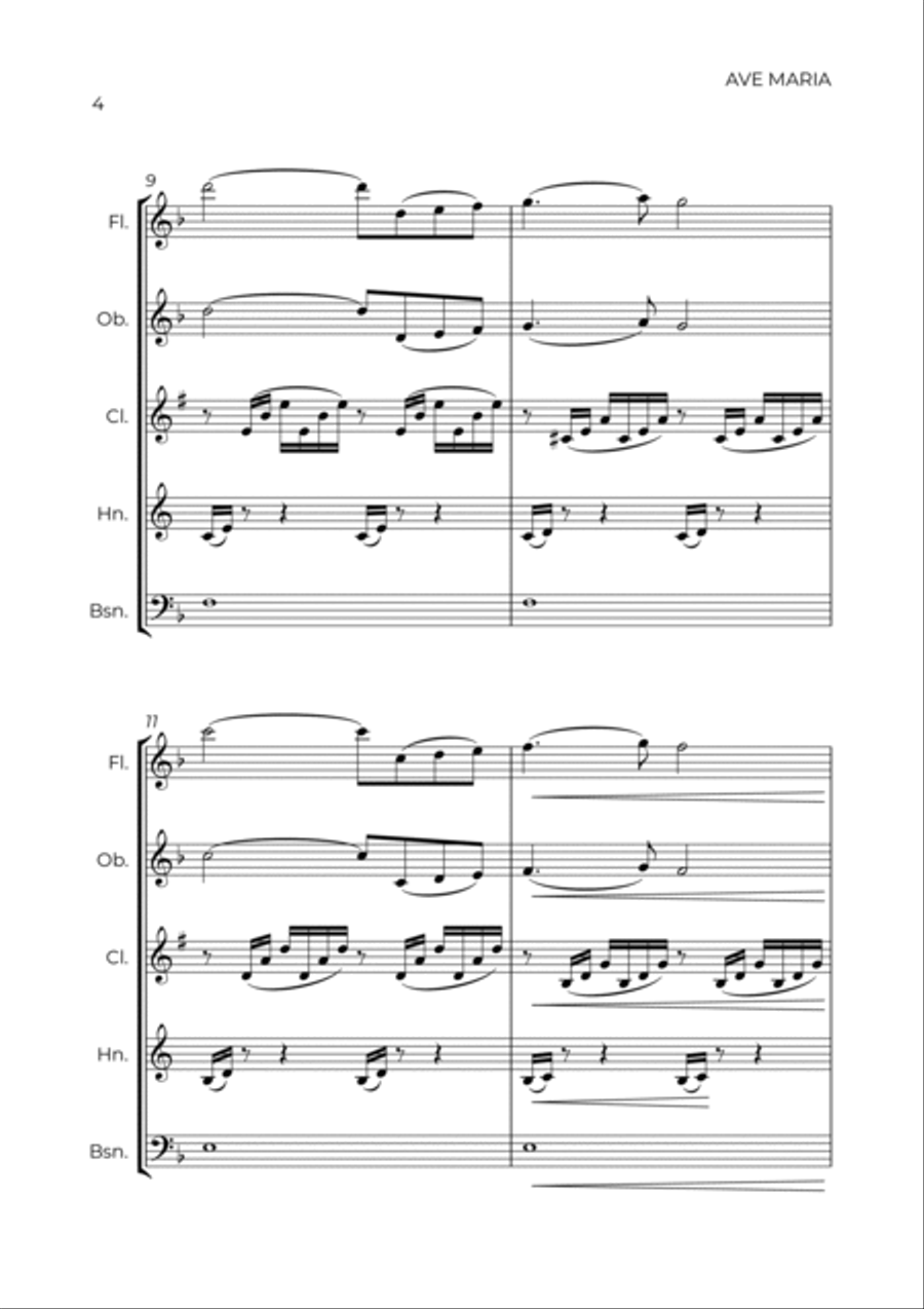 Ave Maria - Wind Quintet Ave Maria - Wind Quintet Woodwind Quintet scores gallery preview page 4