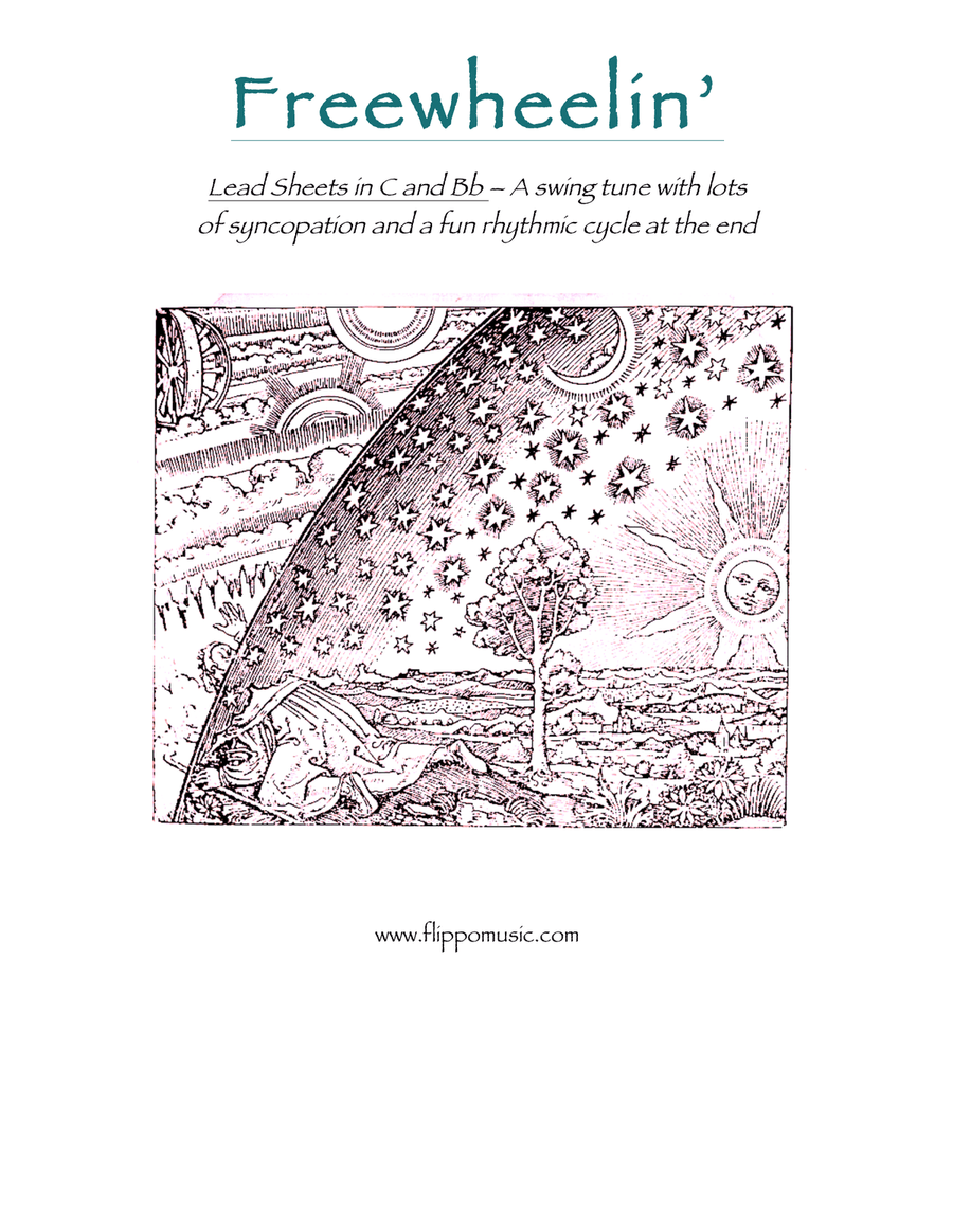 FREEWHEELIN' - C and Bb Lead Sheets - Syncopated 4/4 swing tune. Small Ensemble scores gallery preview page 1