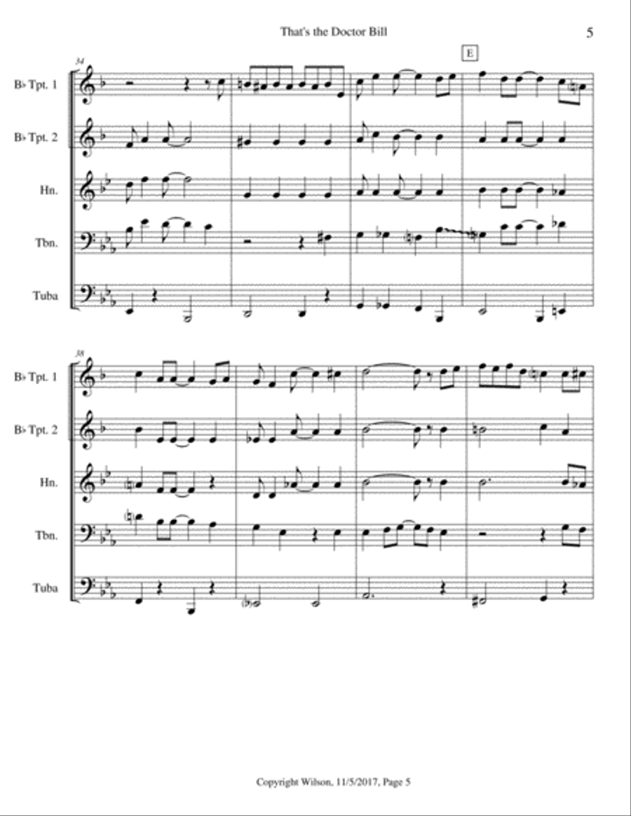 That's the Doctor Bill Brass Quintet scores gallery preview page 6