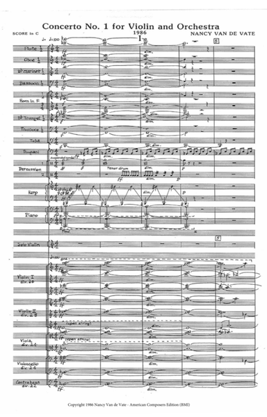 [Van de Vate] Concerto No. 1 for Violin and Orchestra