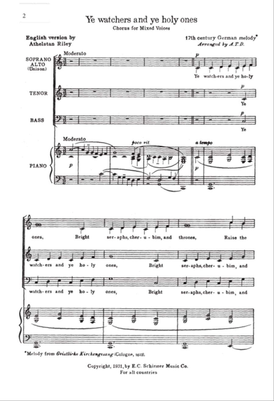 Ye Watchers and Ye Holy Ones 4-Part scores gallery preview page 2