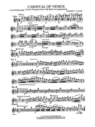 Carnival of Venice (Cornet (Trumpet) Solo with Band Accompaniment): Flute