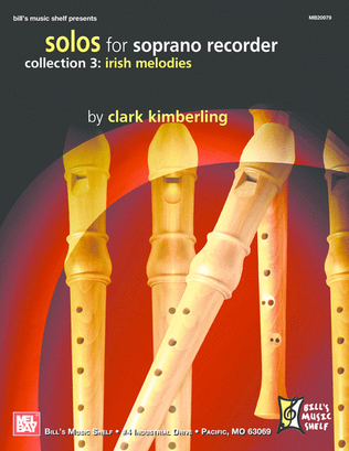 Book cover for Solos for Soprano Recorder, Collection 3: Irish Melodies