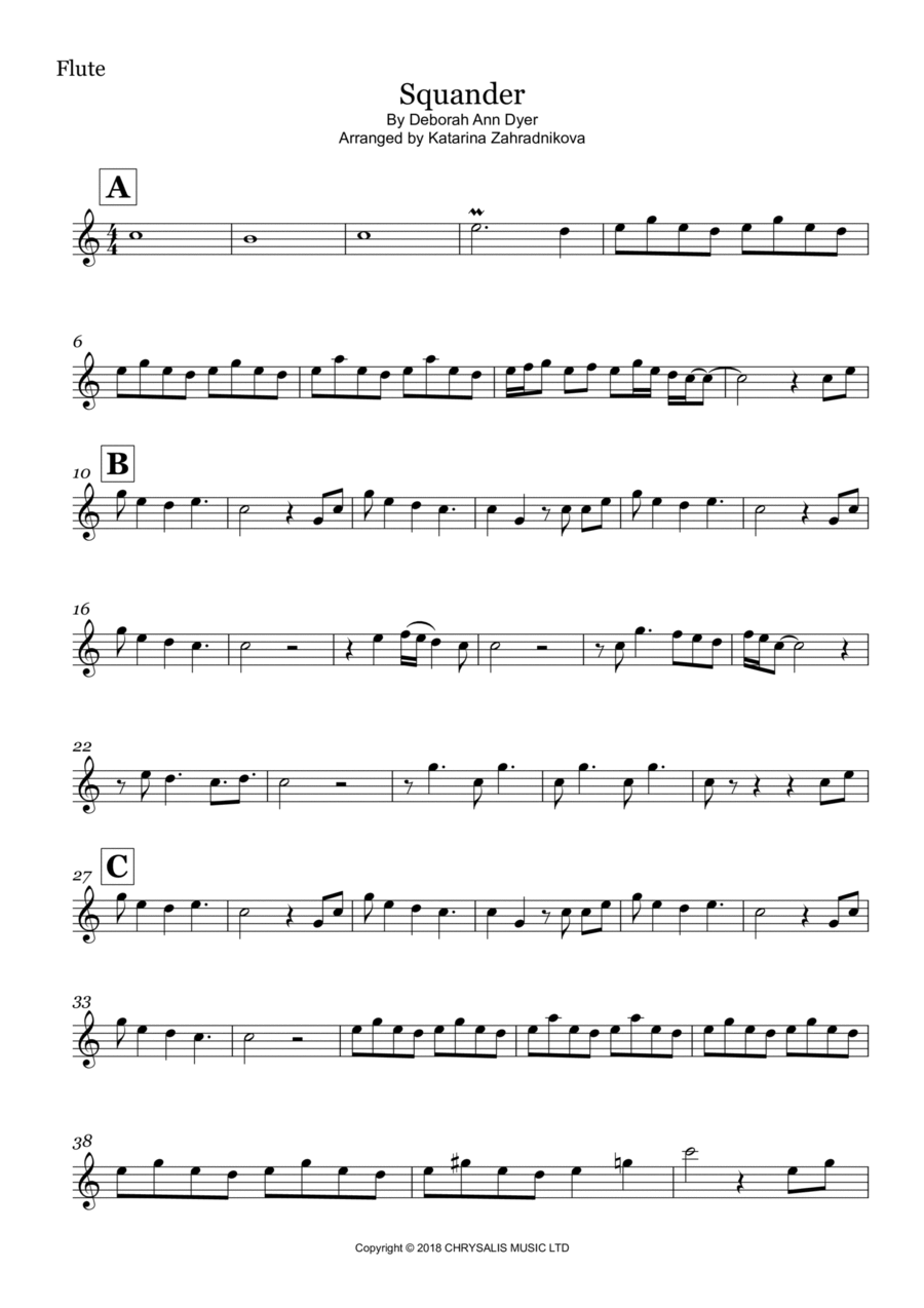 Squander Flute Solo scores gallery preview page 1