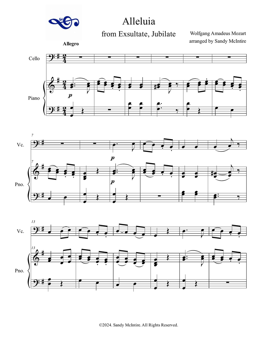 Alleluia Piano scores gallery preview page 1