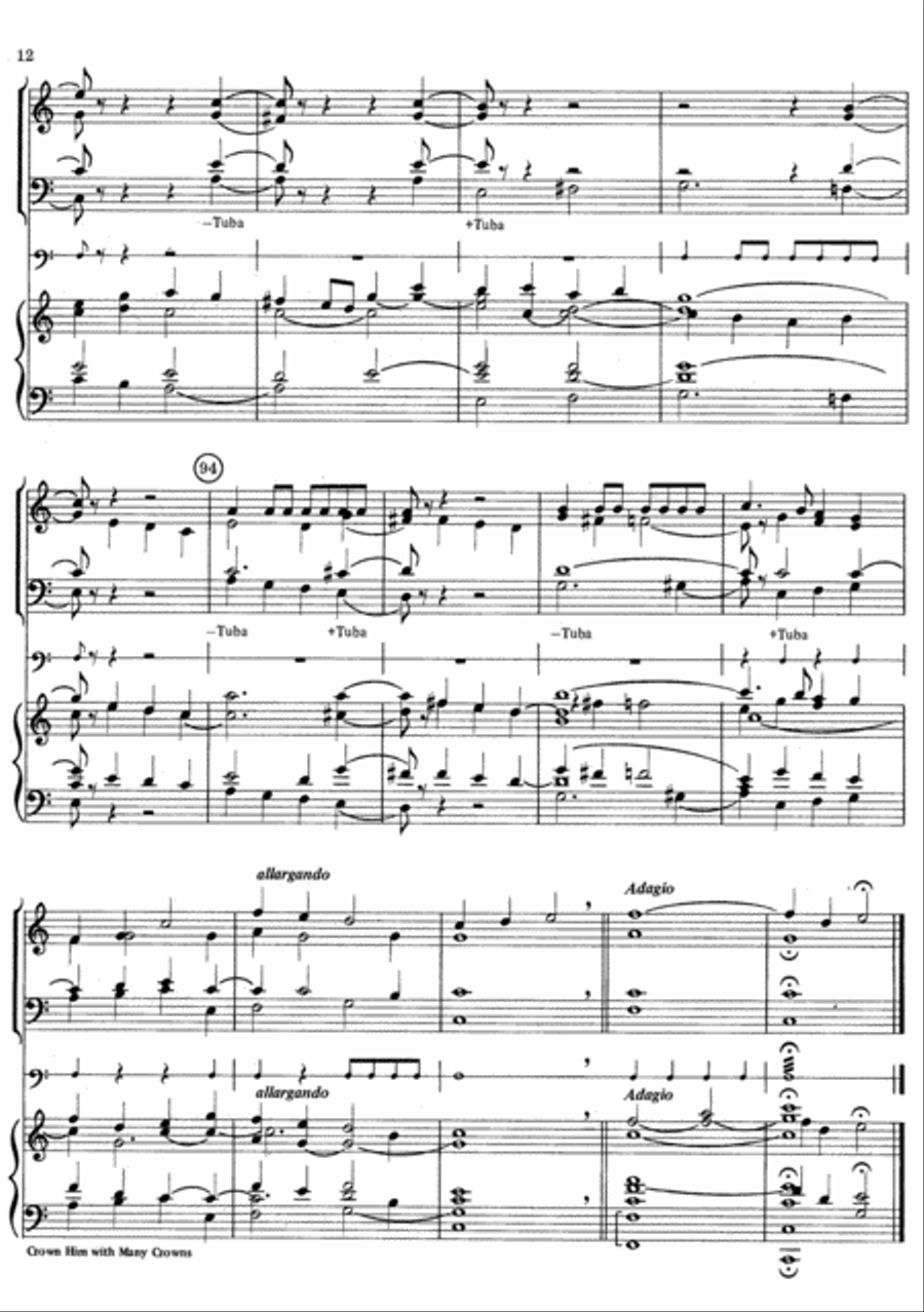 Crown Him with Many Crowns Tuba scores gallery preview page 12