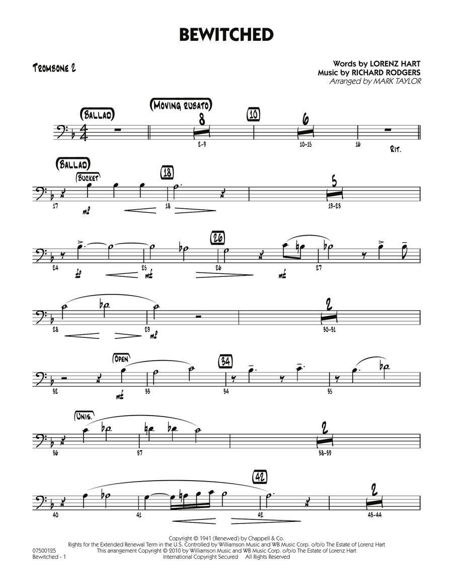 Bewitched - Trombone 2 Jazz Ensemble scores gallery preview page 1