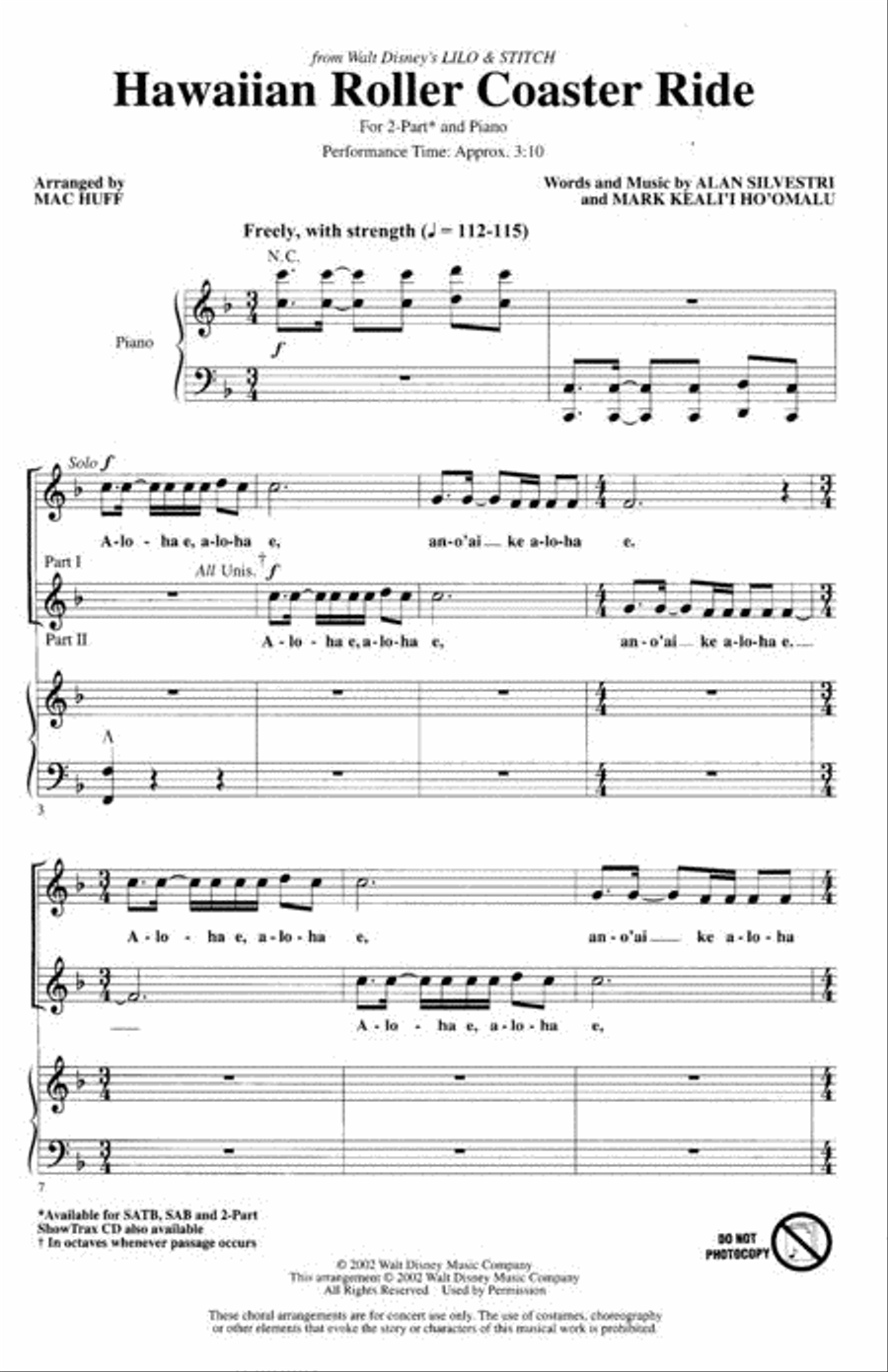 Hawaiian Roller Coaster Ride 2-Part scores gallery preview page 2